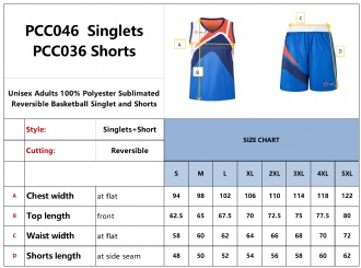 Unisex Adults 100% Polyester Sublimated Reversible Basketball Shorts - PCC036 Image
