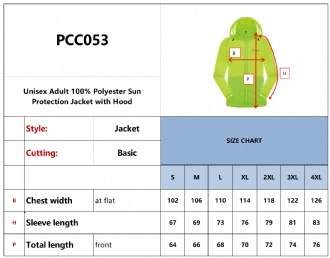 Unisex Adult 100% Polyester Sun Protection Jacket with Hood - PCC053 Image 