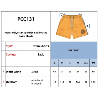 Men's Polyester Spandex Sublimated Swim Shorts - PCC131 Image