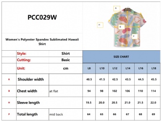 Women's Polyester Spandex Sublimated Hawaii Shirt - PCC029W Image