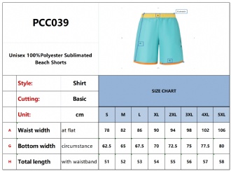 Men's Polyester Sublimated Beach Shorts - PCC039 Image