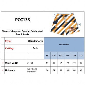 Women's Polyester Spandex Sublimated Board Shorts - PCC133 Image