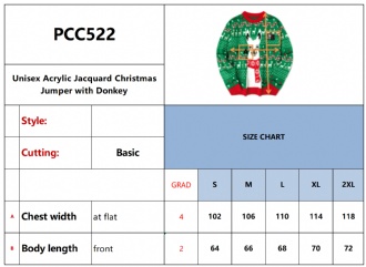 Unisex Acrylic Jacquard Christmas Jumper with Donkey - PCC522 Image