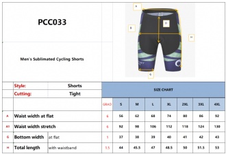 Men's Sublimated Cycling Shorts - PCC033 Image