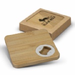Bamboo Bottle Opener Coaster Set of 2 - Square