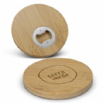 Bamboo Bottle Opener Coaster - Round