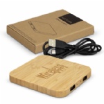 NATURA Bamboo Wireless Fast Charging Hub