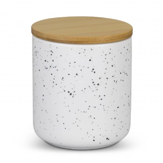 NATURA Candle with Bamboo Lid - 125317 Image White Speckle