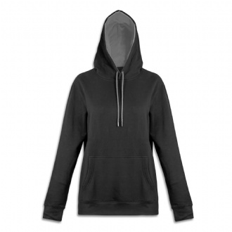 TRENDSWEAR Studio Contrast Unisex Hoodie - 125538 Image Black/Light Grey