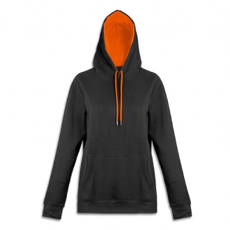TRENDSWEAR Studio Contrast Unisex Hoodie - 125538 Image Black/Orange