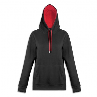TRENDSWEAR Studio Contrast Unisex Hoodie - 125538 Image Black/Red