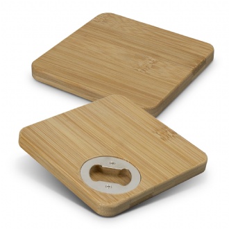 Bamboo Bottle Opener Coaster Set of 2 - Square - 125551 Image