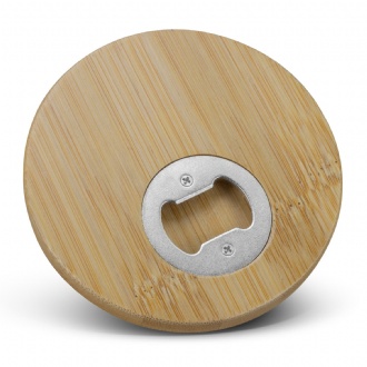 Bamboo Bottle Opener Coaster - Round - 125938 Image