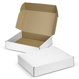 Die Cut Box with Locking Lid - 465x320x120mm - 126239 Image White/Natural