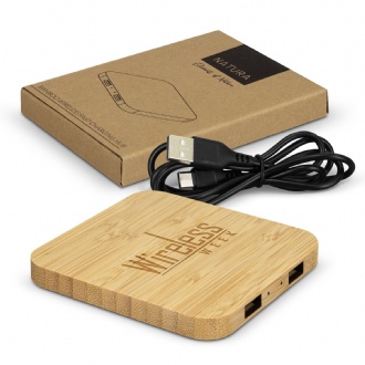 NATURA Bamboo Wireless Fast Charging Hub - 126409 Image