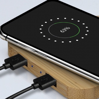 NATURA Bamboo Wireless Fast Charging Hub - 126409 Image